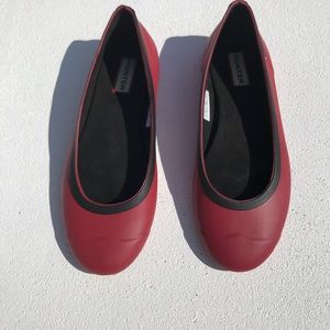 HUNTER Red Ballet Flats, Size UK 3